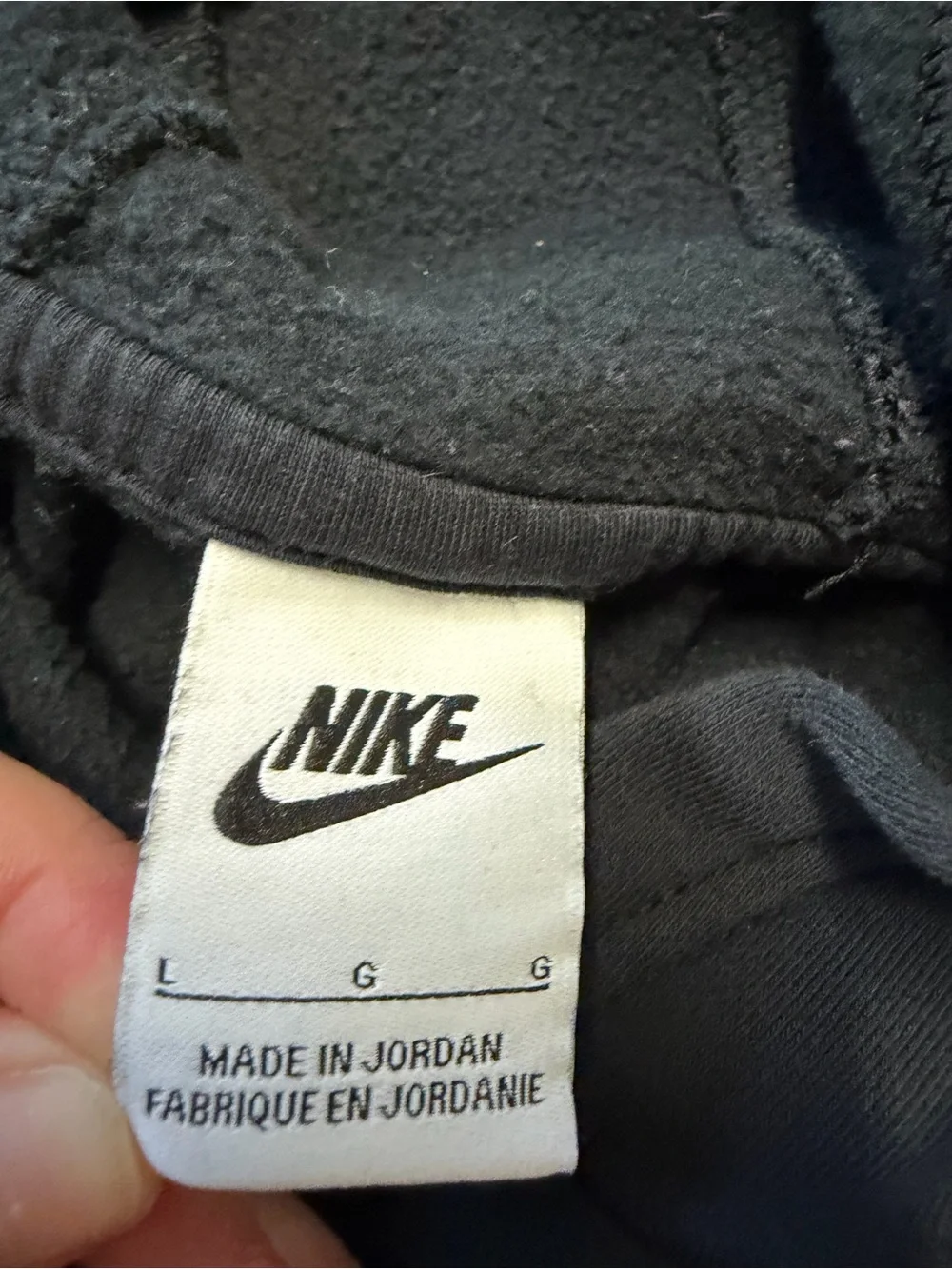 Nike Black Hoodie with White Swoosh - Kids